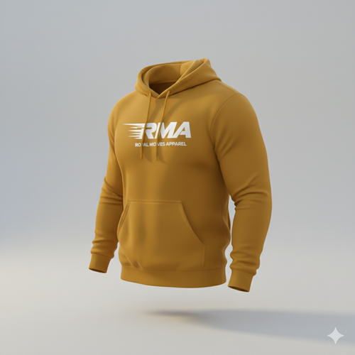 (Mustard Yellow) with white Royal Moves Unisex Hoodie